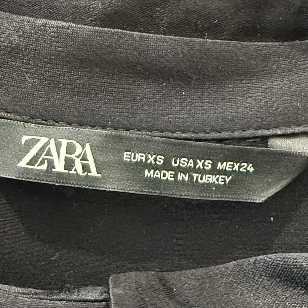 Zara Black Satin Blouse - Picture 2 of 4